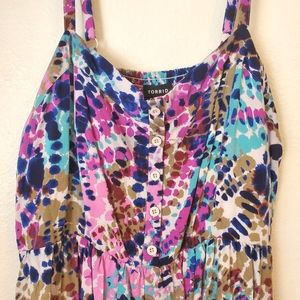 Torrid Size 4 Multi colored Splatter Smocked Challis Dress